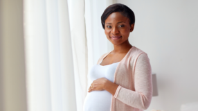 Pregnant mom maternal health infant health stock image